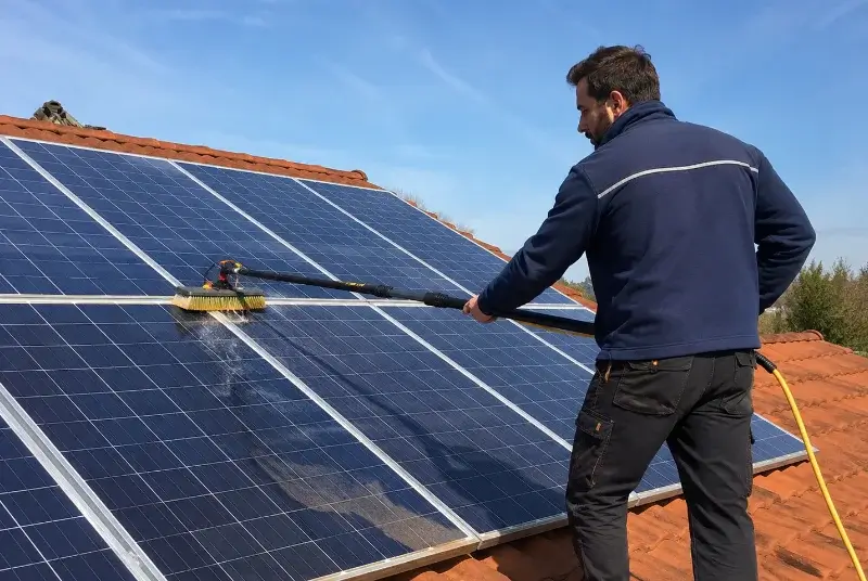 Nettoyage et entretien de panneaux solaires à l'Île-d'Elle