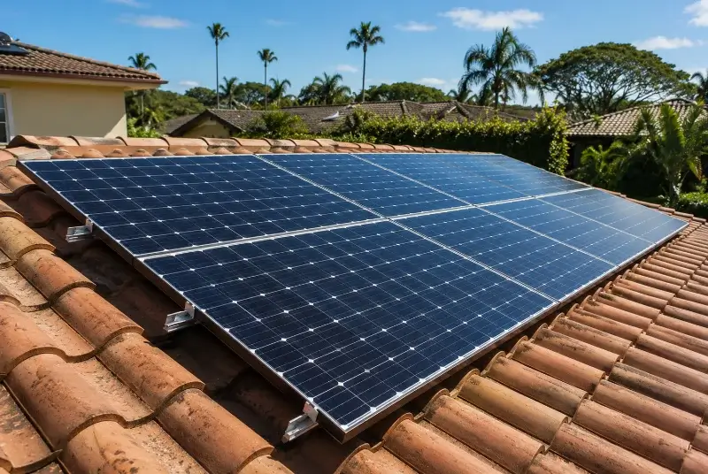 Installation de panneaux solaires à l'Île-d'Elle
